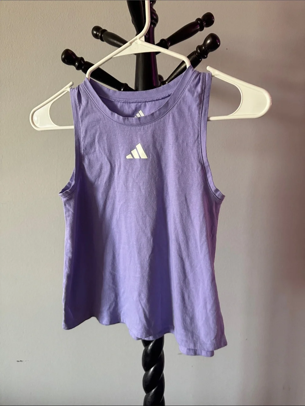adidas Lilac Athletic Tank Top with White Logo 34.T